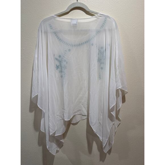 Ariat Women's White Sheer Kimono Overlay Blouse size large boho - Picture 6 of 6